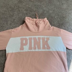 Pink mockneck hoodie